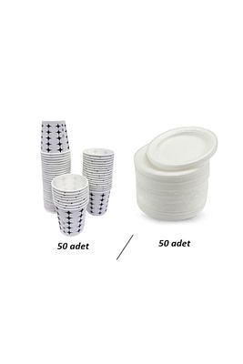 Karton Bardak 50 Adet Köpük Tabak Küçük Boy 50 Adet ürün fotoğrafı