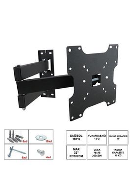 Lcd Led Plazma Tv Askı Aparatı Hareketli Üç Kollu 82-102cm 32'42' ürün fotoğrafı