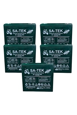 Sa-tek 5'li Set 12v 24ah Akü Elektrikli Motosiklet Aküsü Jel Akü Elektrikli Bisiklet Akü ürün fotoğrafı