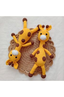 Sevimli Amigurumi Zürafa Uyku Arkadaşı, Sarı, Yumuşacık ürün fotoğrafı