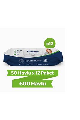 Vücut Temizleme Havlusu 50'li 12 Paket 600 Havlu ürün fotoğrafı