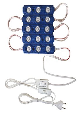 Akvaryum Modül Led Aydınlatma Mavi Işık Anahtarlı 5'li ürün fotoğrafı