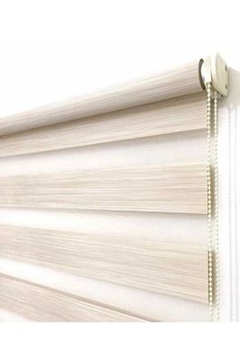 Sütlü Kahve Ithal Bambu Zebra Stor Perde Eteği Düz (alüminyum Kasa Metal Yan Ayak ) ürün fotoğrafı