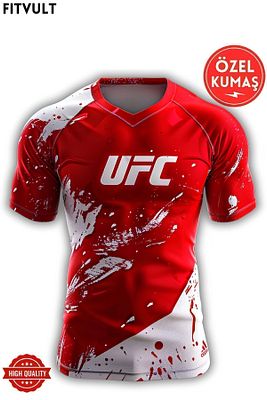 Ufc Antreman Spor Forması Türkiye Nefes Alabilen Tişört Yüksek Kalite Kumaş Mma Kırmızı Venum Gym ürün fotoğrafı