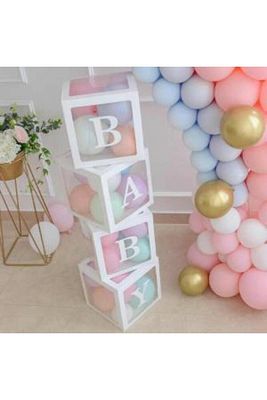 Şeffaf Kutu Baby Yazılı Harf Beyaz 25 cm ürün fotoğrafı