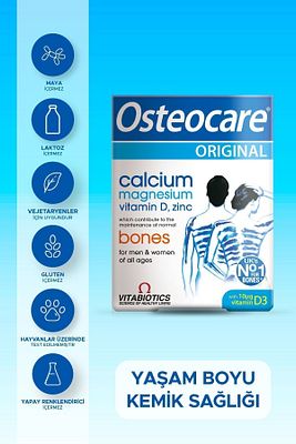Kalsiyum,Magnezyum, Çinko, D vitamini İçeren Kemik Sağlığı Vitamini 90 Tablet ürün fotoğrafı
