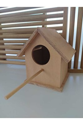 Ahşap Kancalı Kuş Yuvası Kuş 13*13*18 Cm Yağmura Kara Dayanıklı ürün fotoğrafı