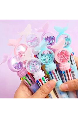 10 Renkli Tükenmez Kalem 1 Adet Slm 9002 ürün fotoğrafı