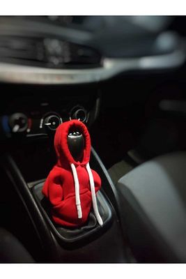 Elitotofiltre Vites Kılıfı Uyumlu Kapşonlu Sweatshirt Geçirmeli Vites Topuzu Kılıfı Kırmızı ürün fotoğrafı