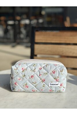 Mavi Gül Desenli Kalem Çantası ürün fotoğrafı