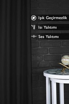Lüks 1. Sınıf Özel Dikim Siyah Blackout Işık Geçirmez Fon Perde Ekstraforlu Karartma Blackout ürün fotoğrafı