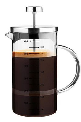 French Press Demlik Ölçü Kabı 3in1 Ürün Borosilikat Cam Frenchpress 600 ml ürün fotoğrafı