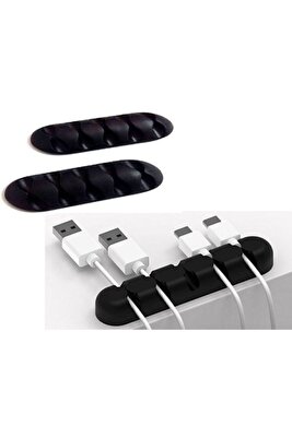 Masa Kenarı 5 Kanallı Kablo Tutucu 2 Adet ürün fotoğrafı