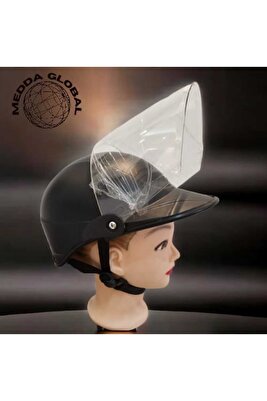 Siyah Motosiklet &amp; Bisiklet Kaskı Camlı Siperlikli %100 Üretim ürün fotoğrafı