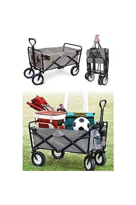 Çok Amaçlı Katlanır Plaj Kamp Piknik Eşya Taşıma Arabası 90x51x57 Kaucuk Teker ürün fotoğrafı