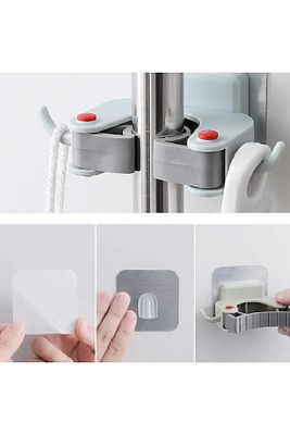 Paspas Süpürge Fırça Ve Mop Askısı Sap Tutucu Mutfak Banyo Askı ürün fotoğrafı