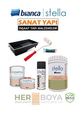 Stella Set 1 Lt - Beyaz Boya + Siyah Mermer Effekt Sprey + Maximo Sıvı Cam Parlak ürün fotoğrafı