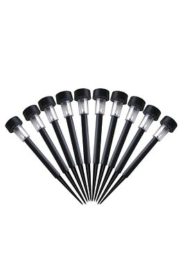 10lu 28 Cm Siyah Solar Saplama Güneş Enerjili Bahçe Işıklandırması Solar Aydınlatma ürün fotoğrafı