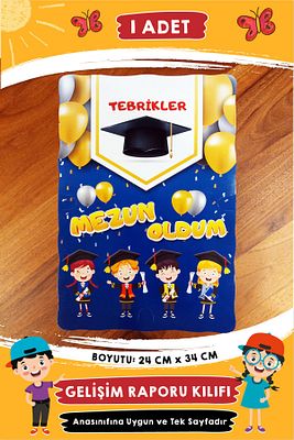Gelişim Raporu Karne Kılıfı - Mezuniyet Temalı (1 ADET) ürün fotoğrafı