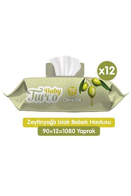 Zeytinyağlı Islak Bebek Havlusu 12x90 Adet ürün fotoğrafı