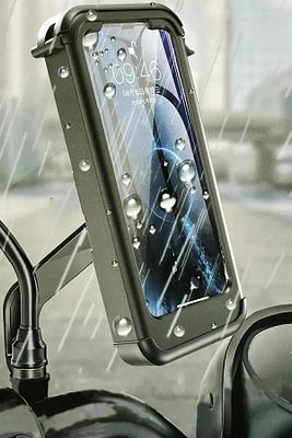 Su Geçirmez Ayna Bağlantılı Telefon Tutacağı Yaylı Kilitli Motorsiklet ve Bisiklet Telefon Tutucu ürün fotoğrafı
