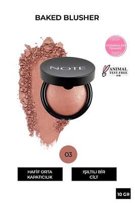 Baked Blusher Işıltılı Fırınlanmış Toz Allık - 03 Oriental Pink ürün fotoğrafı