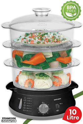 Steamcook 60 Dakika Zaman Ayarlı 10 Litre Bpa Içermeyen Buharlı Pişirici ürün fotoğrafı