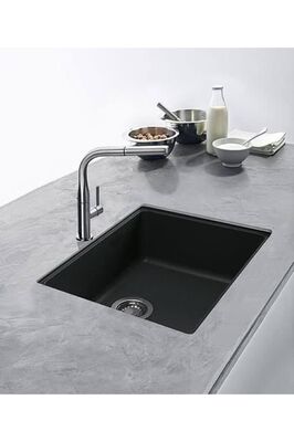 Tezgah Altı Siyah Granit Mutfak Evyesi 44x54 Cm ürün fotoğrafı