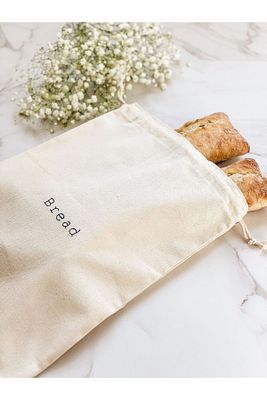 El işlemeli BREAD yazılı ekmek kesesi (25x32) ham kese poşet ürün fotoğrafı