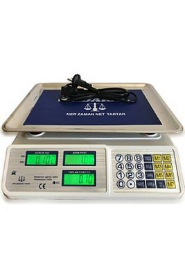 Elektronik Şarjlı Pilli Dijital Market Manav Kasap Terazisi 40 Kg Kapasite ürün fotoğrafı