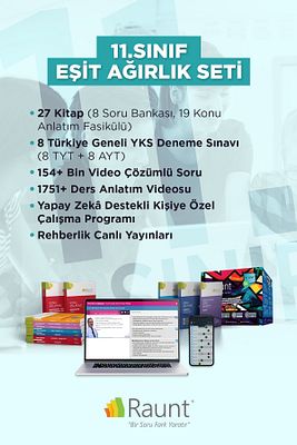 11. Sınıf Eşit Ağırlık (26 Kitap, Mobil/Web) Yapay Zekalı,  Üniversiteye Hazırlık Seti ürün fotoğrafı