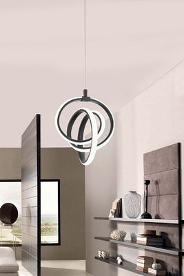 Venita Siyah Modern Sarkıt Led Avize Beyaz Işık Salon Mutfak Oda Hol Ledli Avize ürün fotoğrafı