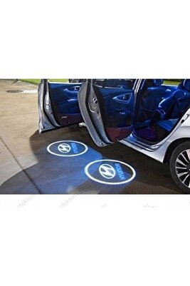 Hyundai Kapı Altı LED Logo Projektör – Pilli &amp; Yapıştırmalı Hayalet Logo Aydınlatma ürün fotoğrafı