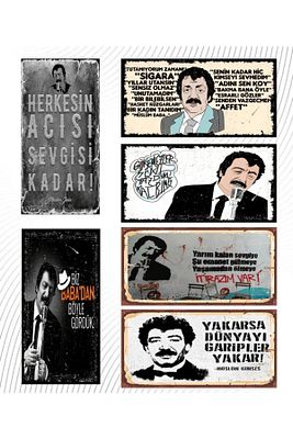 Müslüm Gürses 6'lı Ahşap Duvar Poster Seti ürün fotoğrafı