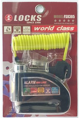 World Class 110 Db(TÜM RENKLER KARIŞIK) Alarmlı Disk Ve Hatırlatma Kablosu Kilidi ürün fotoğrafı