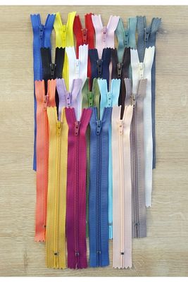 Karışık Renk 18 Cm Fermuar 20 Adet ürün fotoğrafı