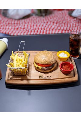 Ahşap Hamburger Sunum Tabağı ürün fotoğrafı
