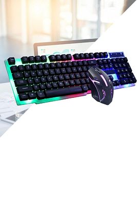 Qpart Gm-14 Oyuncu Klavye Seti Kablolu Aydınlatmalı Set Gamer Pc Oyun Seti Klavye ürün fotoğrafı