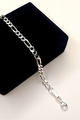 Gümüş 4.4 Mm Figaro Bileklik 21 Cm ürün fotoğrafı