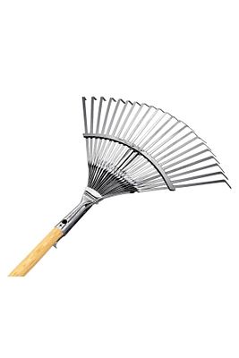 10733 Ahşap Saplı Ayarlı Metal Çim Ve Yaprak Toplama Tırmığı ürün fotoğrafı