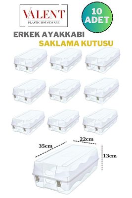 10 Adet Klipsli Erkek Ayakkabı Kutusu Kalın Büyük Steril Ayakkabı Saklama Düzenleyici Şeffaf ürün fotoğrafı