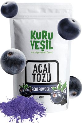 Acai Tozu - Acai Powder - Vegan - Glutensiz - Acai Üzümü Tozu - 50 gr ürün fotoğrafı