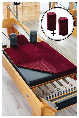 Bordo Pilates Reformer Havlusu Omuzluk Kılıfı, Kaydırmaz Reformer Mat Towel ürün fotoğrafı