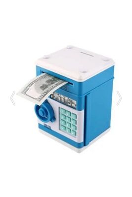 Şifreli Otomatik Kağıt Para Alan Atm Kasa Kumbara - Mavi ürün fotoğrafı