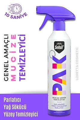 Pak 500 ml Mucize Köpük Temizleyici Sprey Yağ Sökücü Yüzey Temizleyici Parlatıcı Paksprey1li ürün fotoğrafı