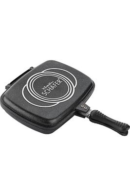 Double Grill Pan 34 Cm Çift Taraflı Tava - Ayrılabilen Ikiz Balık Tavası Buharda Tavuk ürün fotoğrafı