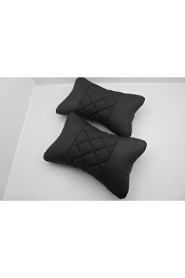 2 Ad Ortopedik Oto Boyun Yastığı Siyah Desenli ürün fotoğrafı