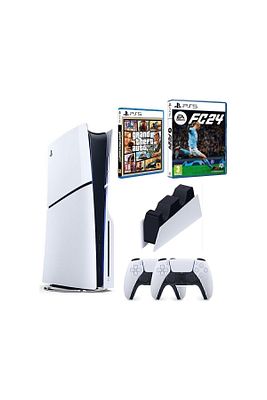 Playstation 5 Slim Standart Edition + 2. PS5 DualSense+ Şarj + Fc 24 + Gta 5 (İthalatçı Garantili) ürün fotoğrafı