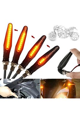 Motosiklet Aydınlatma Sinyali Takım Sarı Kayan 12 Ledli ürün fotoğrafı