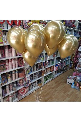 Gold Krom Balon 10 Adet ürün fotoğrafı